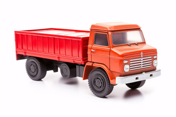 A large play vehicle isolated on a plain white setting.