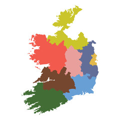 Ireland map. Map of Ireland in main regions
