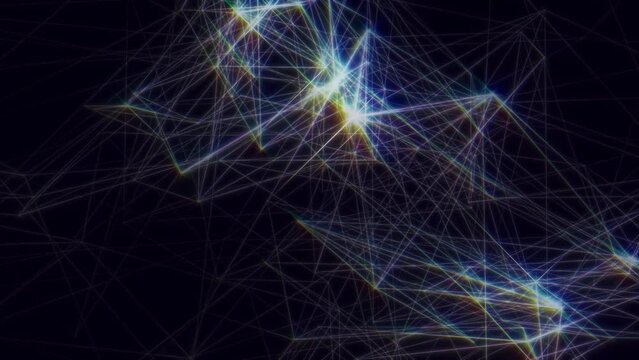 Abstract digital connection moving lines. Technology background. 3d. 4K