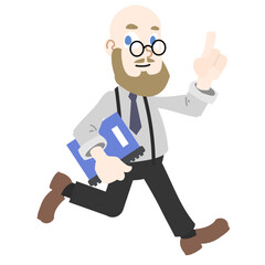 middle age teacher runs