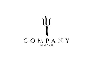 Abstract trident logo illustration design template