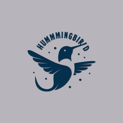 Fototapeta premium Simple flying abstract hummingbird logo design template illustration inspiration