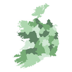 Ireland map. Map of Ireland in administrative regions