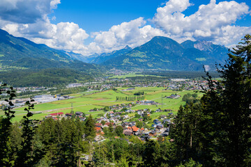 Fototapeta na wymiar The Village of Beschling in the Walgau Valley, State of Vorarlberg, Austria