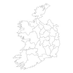 Fototapeta na wymiar Ireland map. Map of Ireland in administrative regions