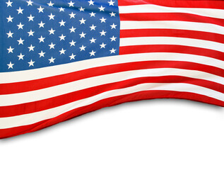 Fototapeta premium American flag on white