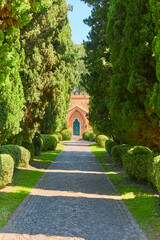 Beautiful small castle in the famous park garden sigurta, ( parco giardino sigurta ) near the village of valeggio on the mincio. Italy.