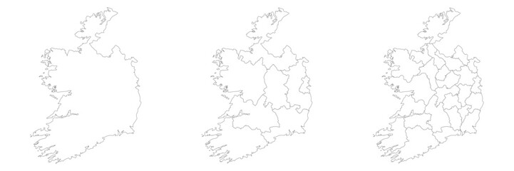 Ireland map. Map of Ireland in set