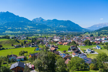 Village of Satteins in the Walgau Valley, State of Vorarlberg, USA