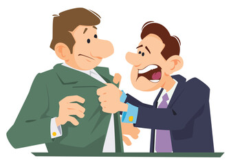 Men argue furiously. Illustration for internet and mobile website.