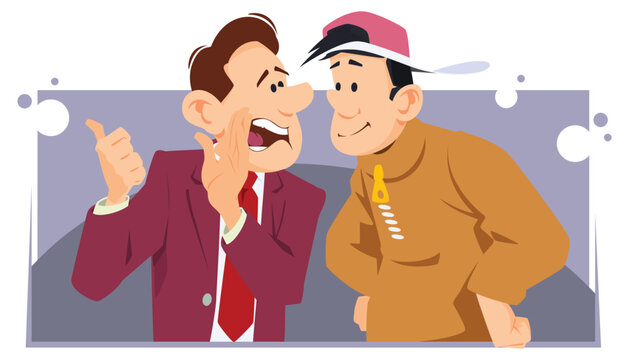 Gossip man. Illustration for internet and mobile website.