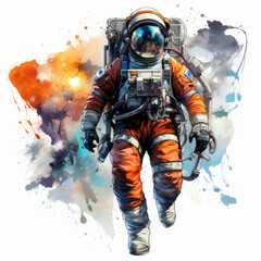 Fototapeta premium watercolor Astronaut clipart, Generative Ai