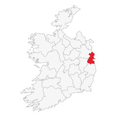 Map of Ireland with Dublin a capital city