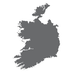 Ireland map. Map of Ireland in grey color