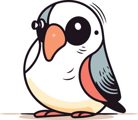 Fototapeta premium Cute cartoon penguin. Vector illustration isolated on white background.