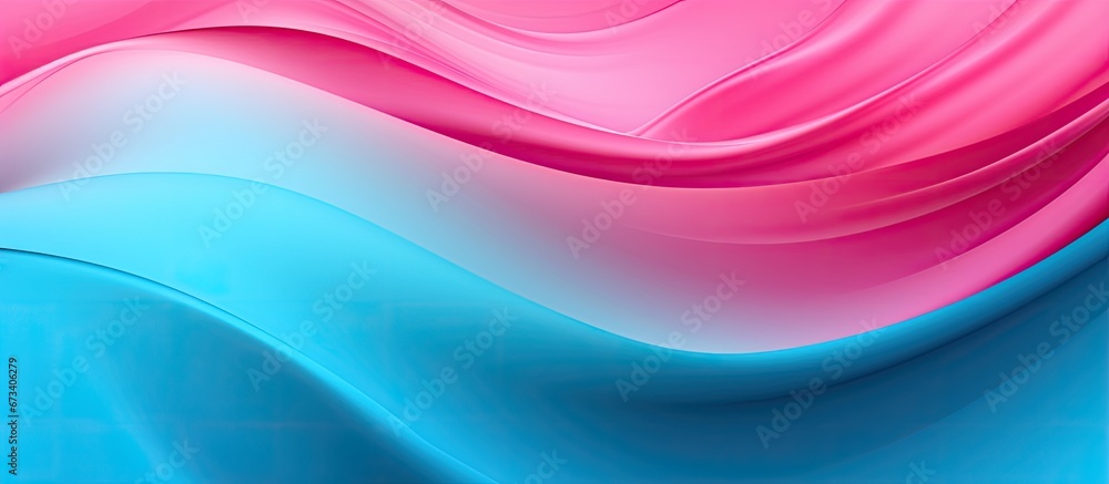 Poster a design and backdrop that displays the smooth transition of pink and cyan shades while maintaining 