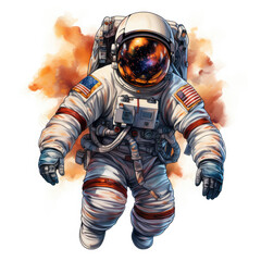 watercolor Astronaut clipart, Generative Ai
