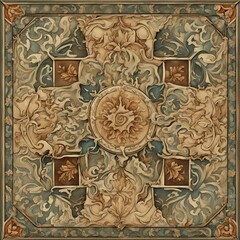 ancient thai art  A Fado tile background with a detailed and elegant texture and a variety of colors 