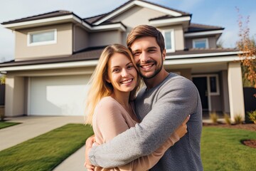 couple in front of the house