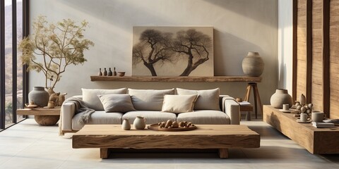 living interior with sofa. Generated in ai