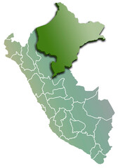 Fototapeta premium LORETO map OF PERU 3d map