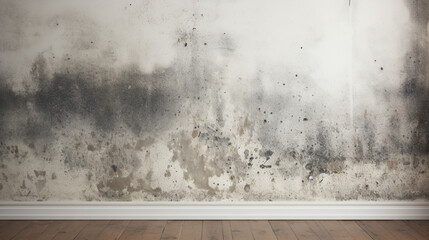 strong mold in large spots is located on the white wall.Generative AI