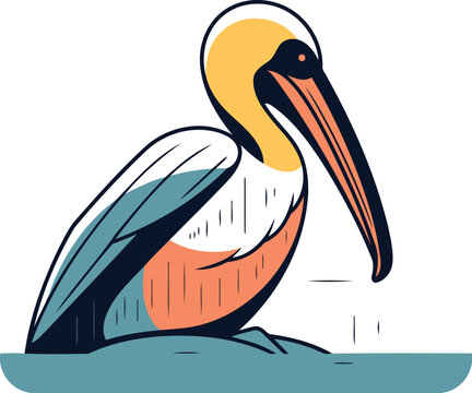 recommend clip art: Pelican icon. Cartoon illustration of pelican vector icon for web design