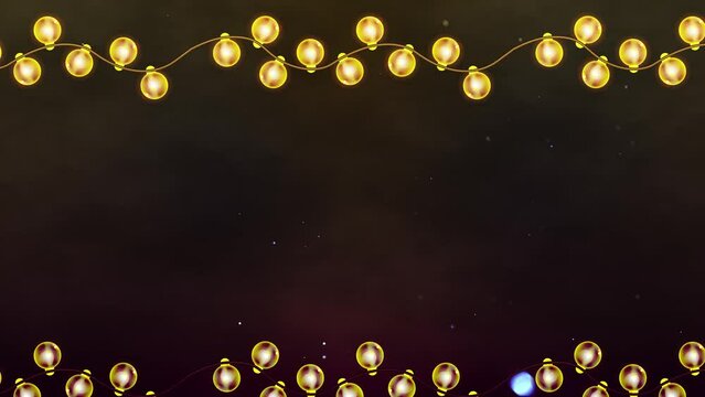 Happy New Year And Merry Christmas Led Lights Blinking String