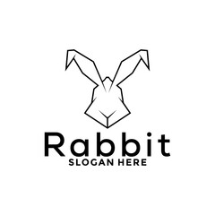 Abstract Elegant Rabbit or Bunny vector logo template and Rabbit icon design