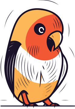 recommend clip art: Cute cartoon parrot. Vector illustration. Isolated on white background.