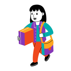 young woman shopper vector illustration