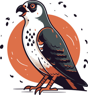 recommend clip art: Peregrine falcon. Vector illustration in cartoon style.