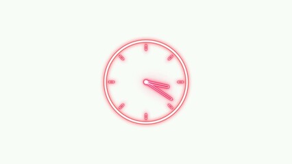abstract glowing neon analog clock illustration 4k 