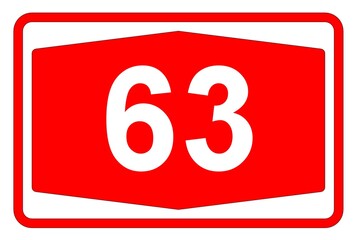 Illustration eines Autobahnschildes der Autobahn 63 in der Schweiz