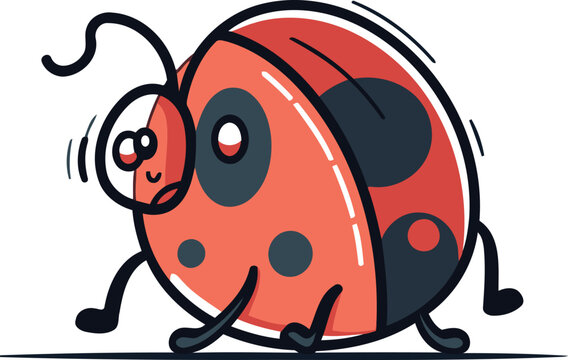 recommend clip art: Cartoon ladybug. Cute cartoon character. Vector illustration.