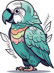 Parrot. Vector illustration. Isolated on a white background.