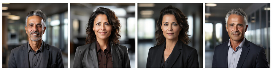 Fototapeta premium Corporate portrait shoot of business people, directors, management stuff of international company. Handsome professional people 