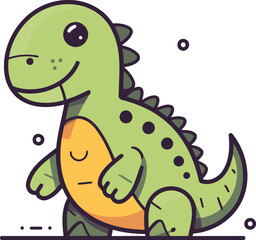 Fototapeta premium Cute cartoon crocodile. Vector illustration in a flat style.