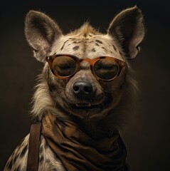 Hyena with glasses