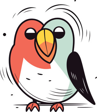 recommend clip art: Cute cartoon parrot. Vector illustration. Isolated on white background.