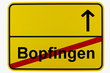 Illustration eines Ortsausgangsschildes von Bopfingen in Baden-Württemberg