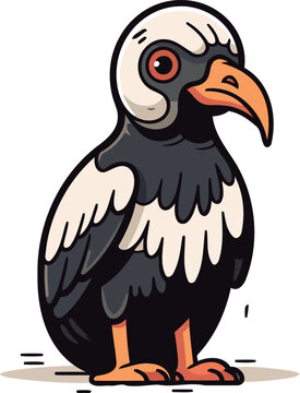 recommend clip art: Vector illustration of a cartoon vulture. Isolated on white background.
