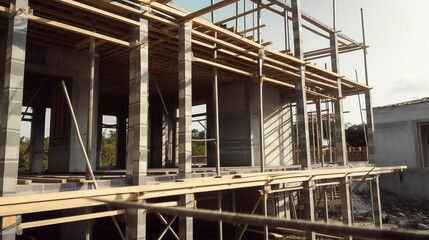 A house being built. New construction