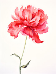 Hand painted red peony flower