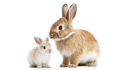 Obraz premium Rabbit and cute little bunny, cut out