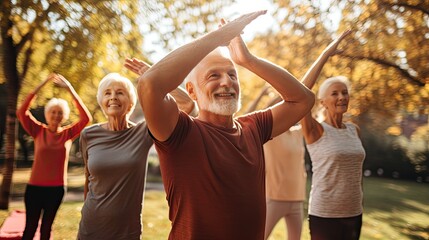 seniors at oark doing yoga