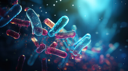 Fototapeta na wymiar 3d rendered illustration of a bacteria. Generative AI