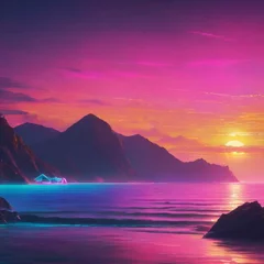 Gordijnen sunset over the ocean © MuhammadMurtazaAli