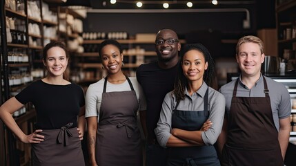Diverse employees of a store