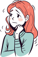 Illustration of a young woman with toothache. Vector illustration.